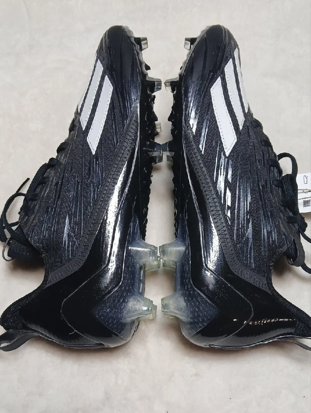 Adidas Adizero Men's Black and White Athletic Football Cleats Size 12